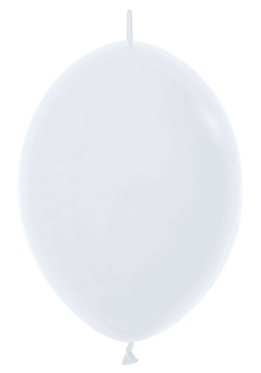 06" Fashion White Link-O-Loons (50pcs) Sempertex Balloons