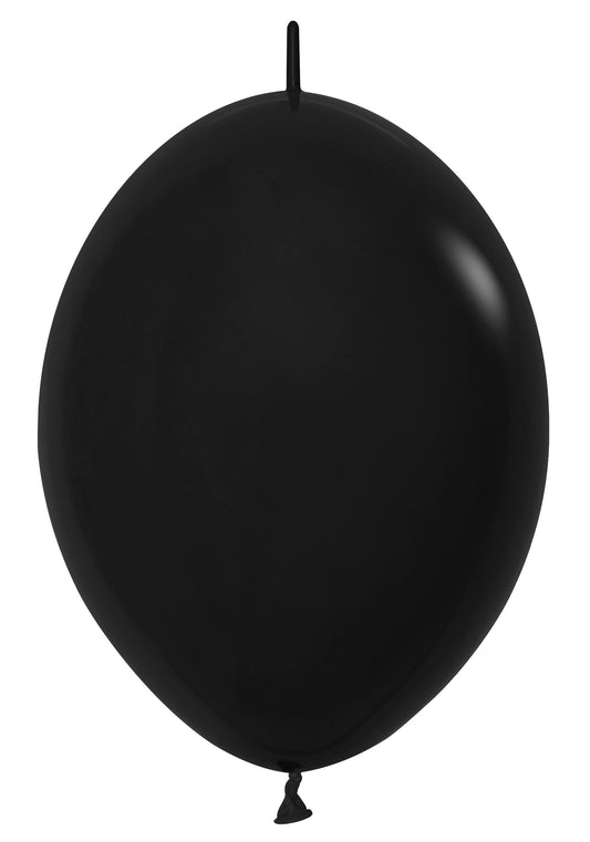 12" Fashion Black Link-O-Loons (25pcs) Sempertex Balloons