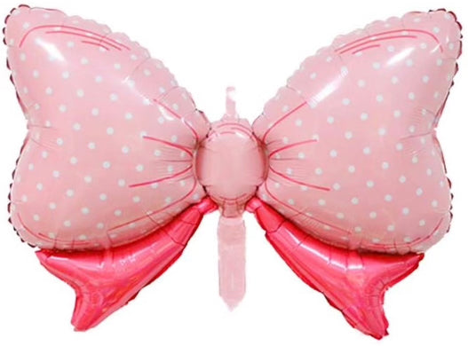 32" Pink Polkadot Bow Foil