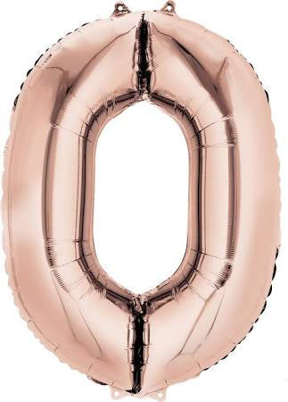 34" Rose Gold Number 0 Balloon