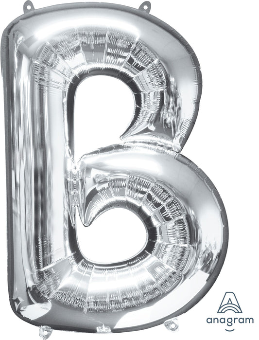 34" Silver Letter B Balloon