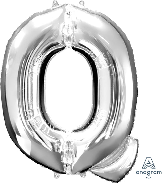 34" Silver Letter Q Balloon