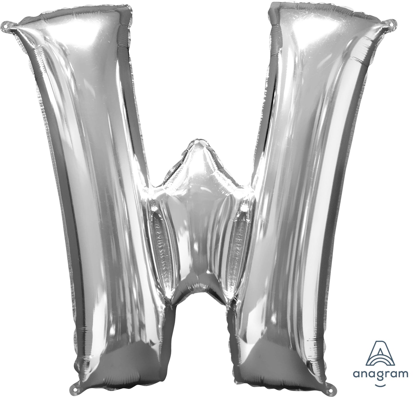 34" Silver Letter W Balloon