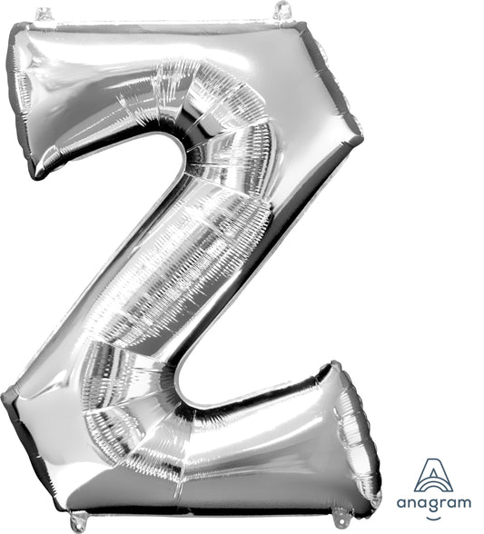 34" Silver Letter Z Balloon