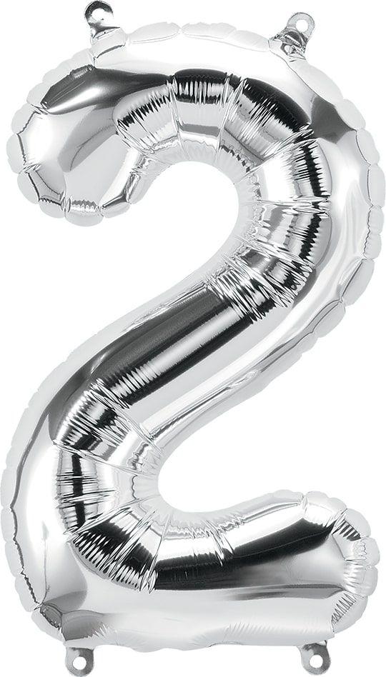 34" Silver Number 2 Balloon