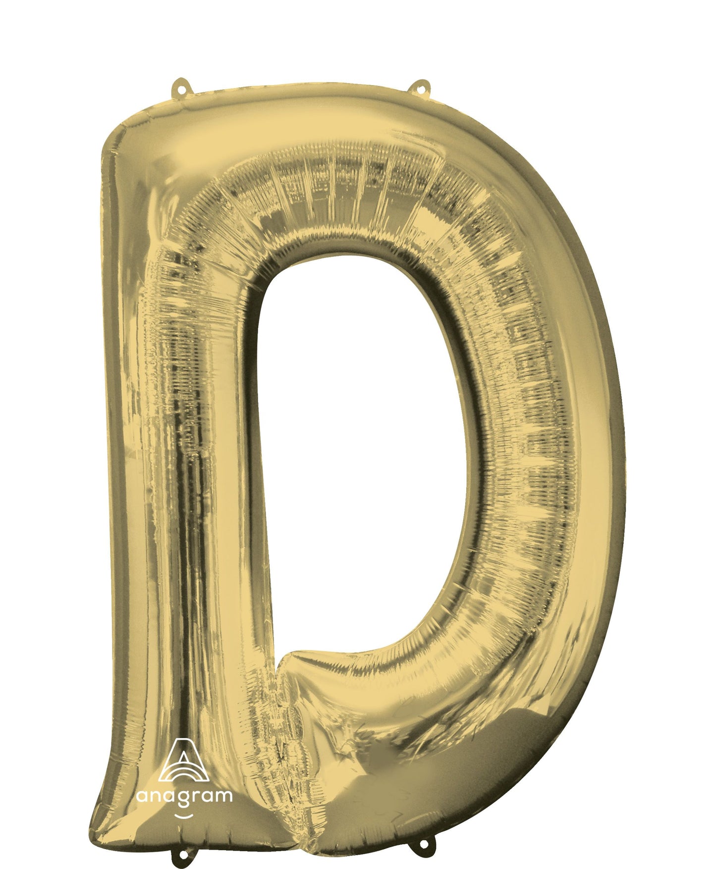 34" White Gold Letter D Balloon