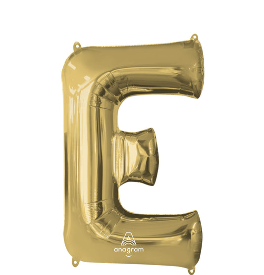 34" White Gold Letter E Balloon