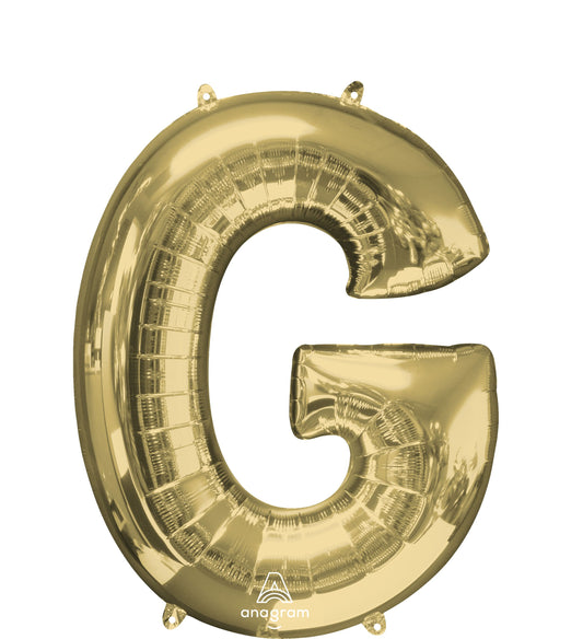 34" White Gold Letter G Balloon