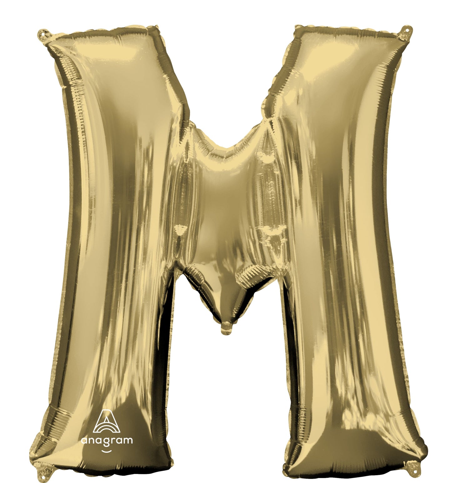 34" White Gold Letter M Balloon