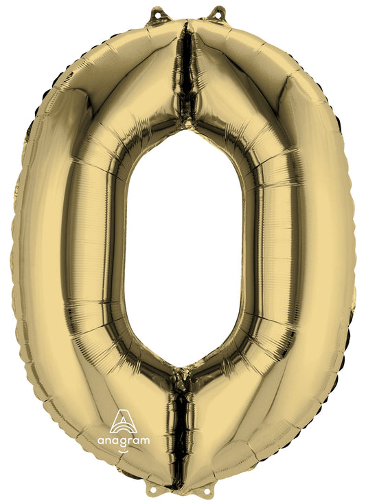 34" White Gold Letter O Balloon