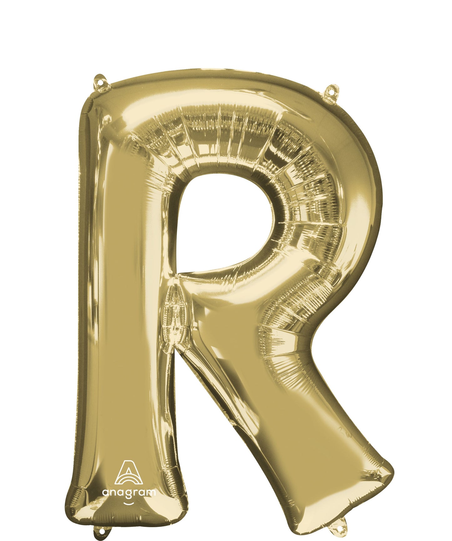 34" White Gold Letter R Balloon