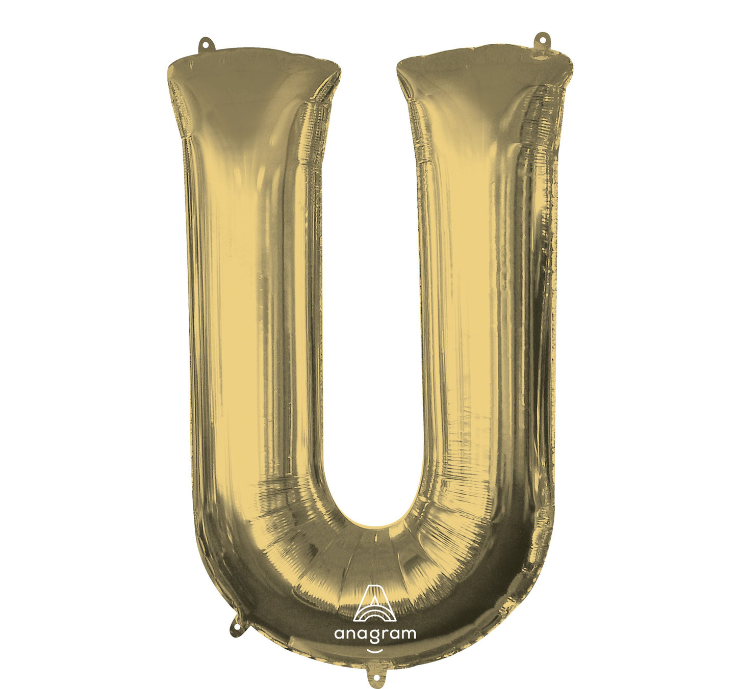 34" White Gold Letter U Balloon